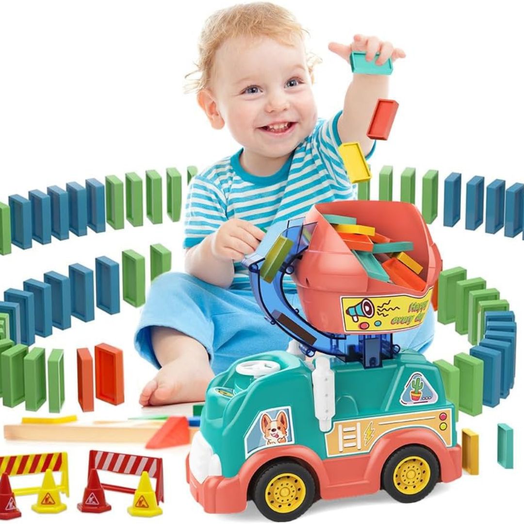 Montessori Houten Domino-vrachtwagen Speelgoed