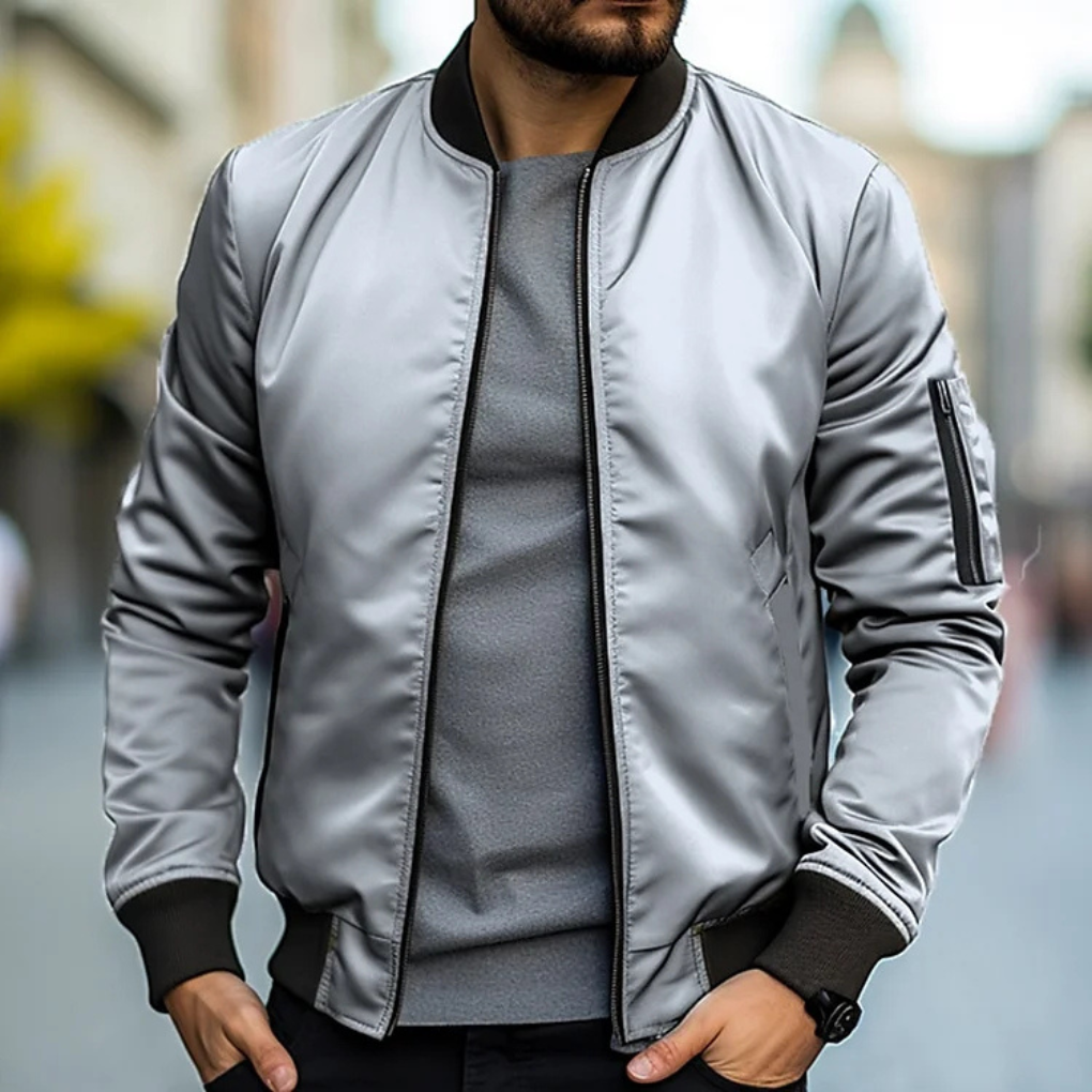 UrbanEdge Bomberjack – Herenjack met rits en ribdetails