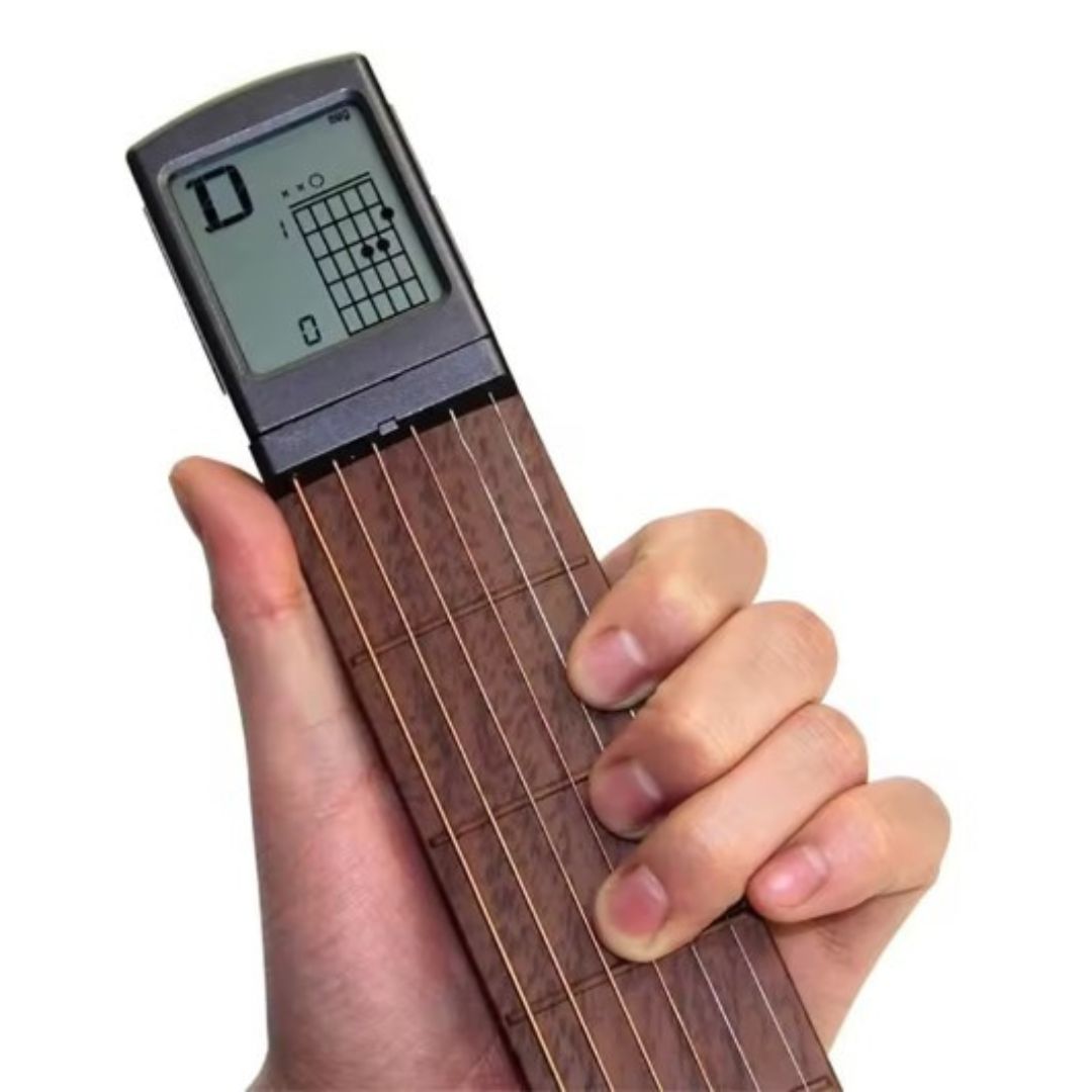 Pocket Gitaarakkoordentrainer | 6-fret gitaaroefeninstrument met scherm
