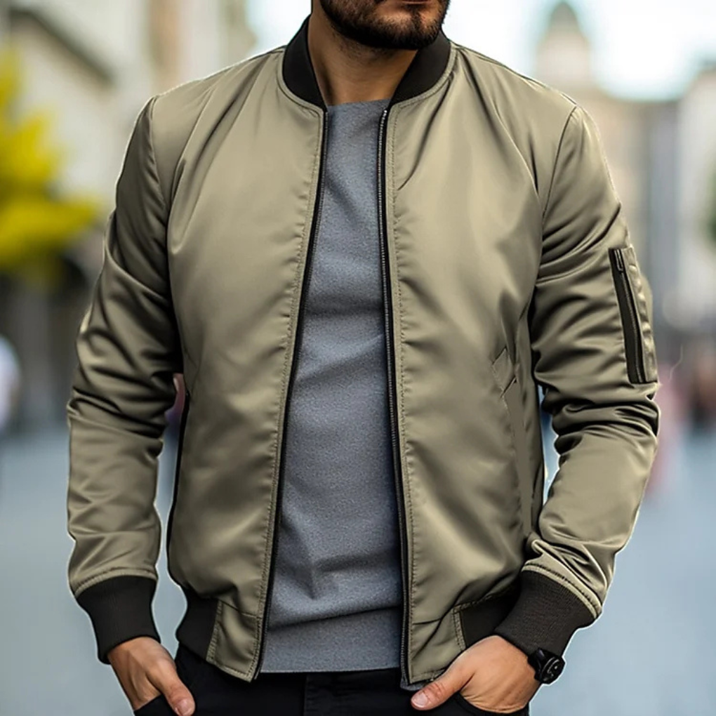 UrbanEdge Bomberjack – Herenjack met rits en ribdetails