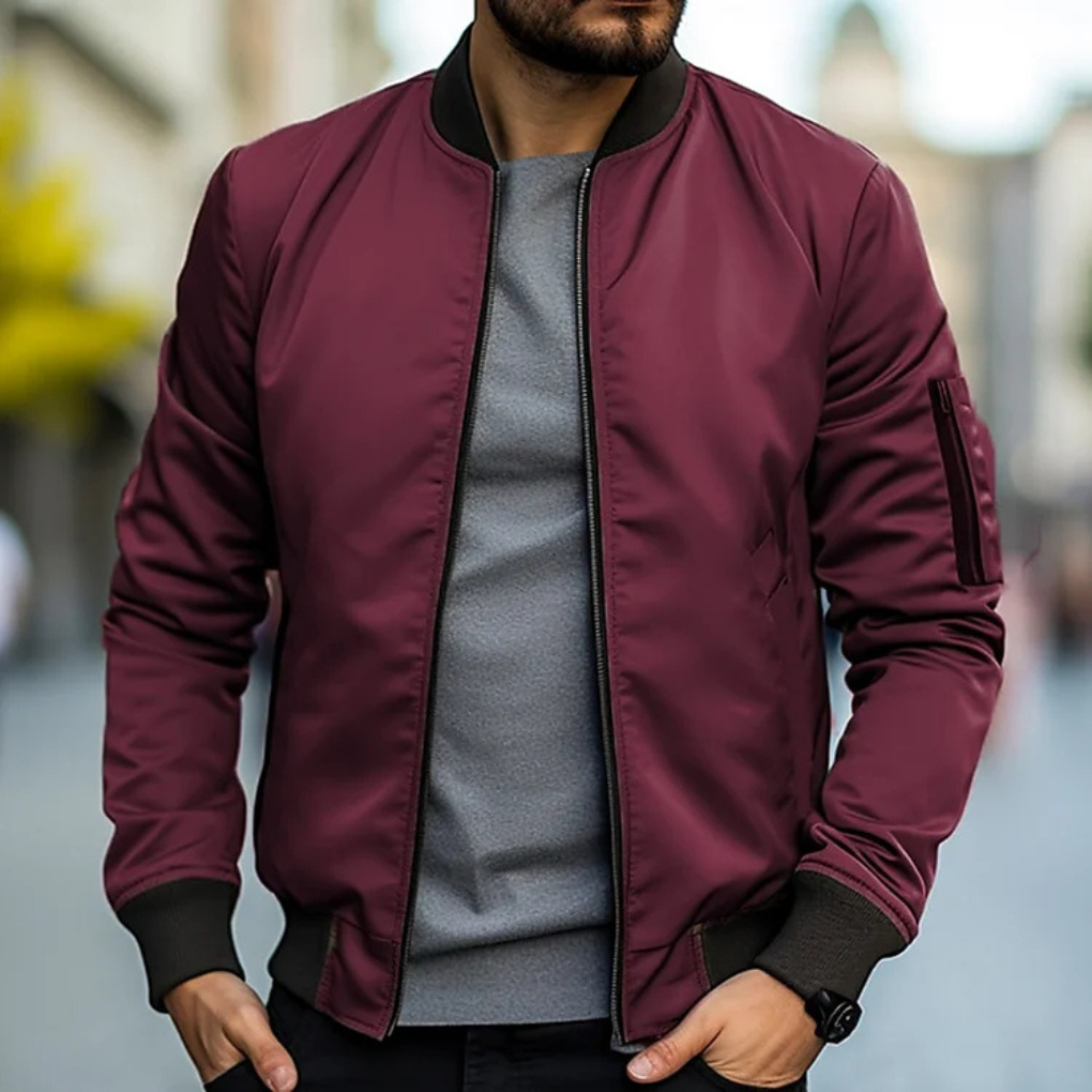 UrbanEdge Bomberjack – Herenjack met rits en ribdetails