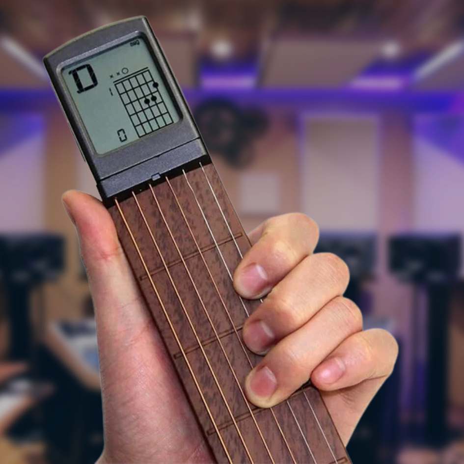 Pocket Gitaarakkoordentrainer | 6-fret gitaaroefeninstrument met scherm