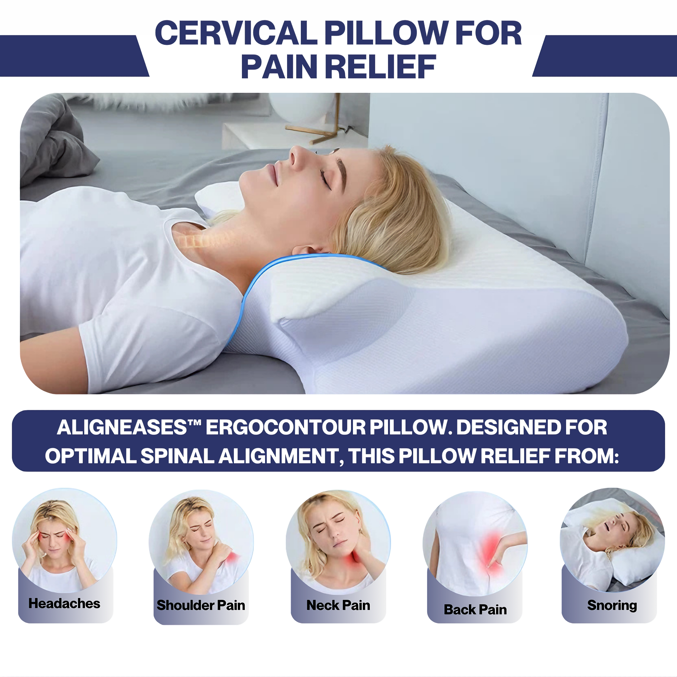 SleepEase | ErgoContour Orthopedisch Kussen
