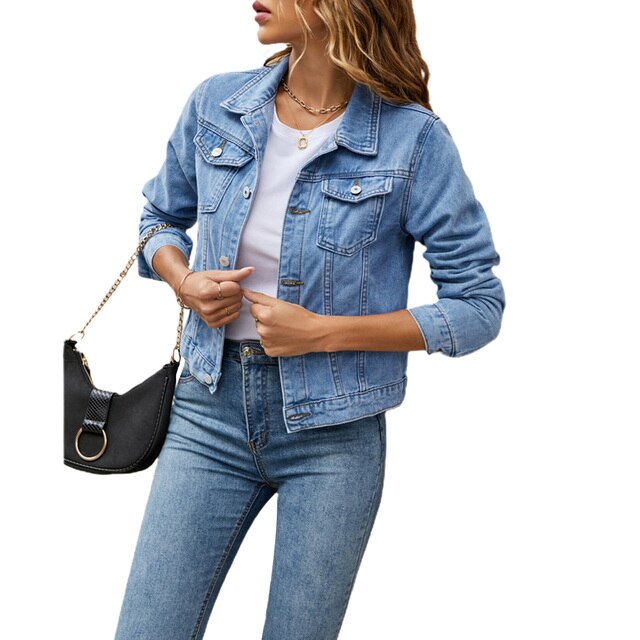 Casual denim jas voor dames | Warm