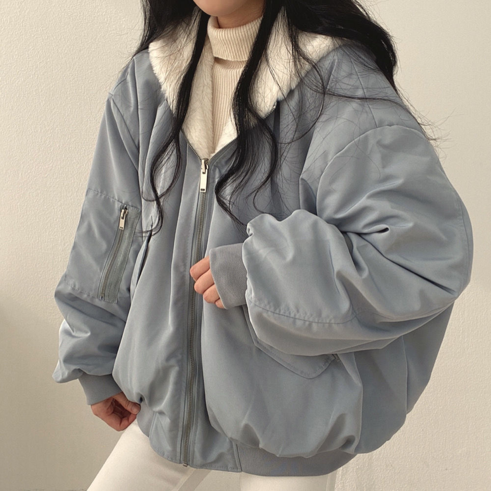 Omkeerbare Fleece Damesjas – Warme lichte Winterjas met Kapuze