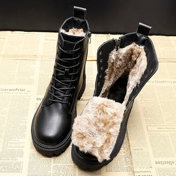 Drune Delphine – Winterlaarzen van zwart leer