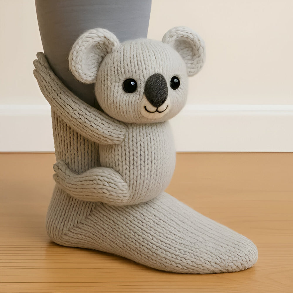 KnusStep Warme Dier-Sokken van Pluche – Antislip Huissokken met 3D-Design