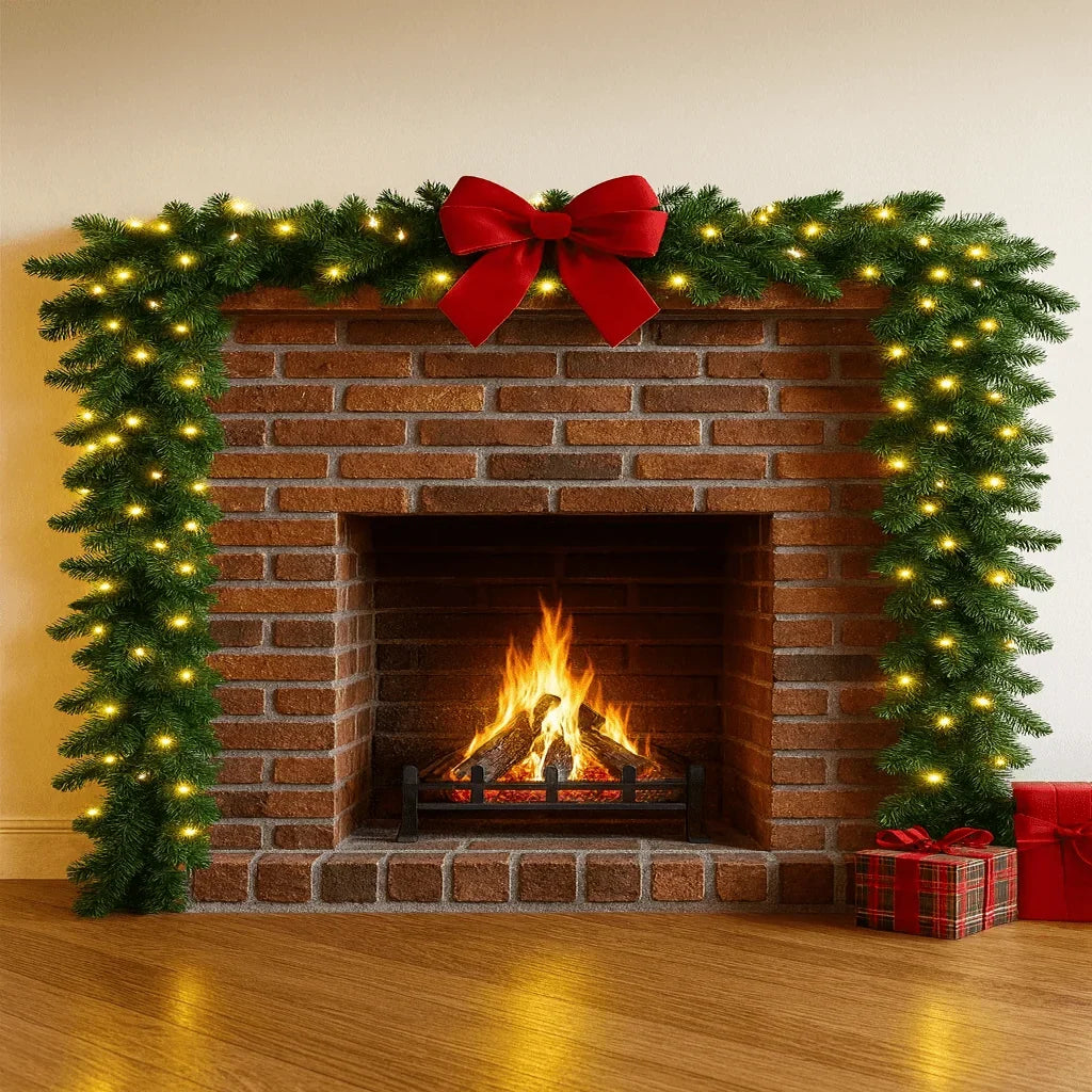Kerstguirlande met Warmwitte LED-verlichting – 2,7 Meter Dennengroen