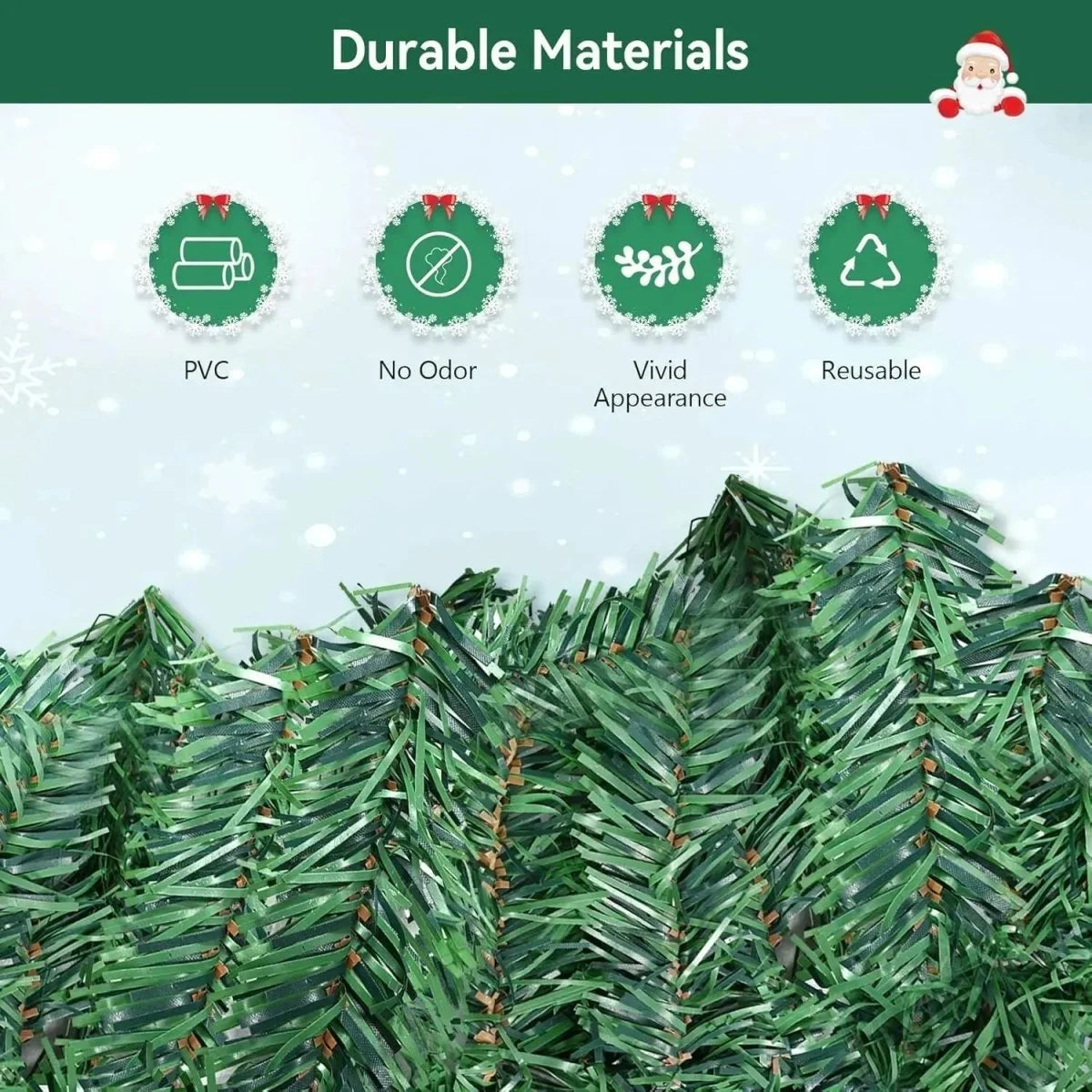 Kerstguirlande met Warmwitte LED-verlichting – 2,7 Meter Dennengroen