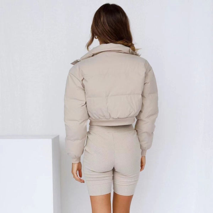 FrostEase Dames Pufferjack – Korte Winterjas met Capuchon