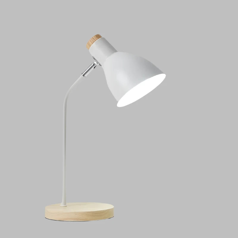 Houten Tafellamp – Creatieve Scandinavische Bureau Lamp van Hout en Metaal