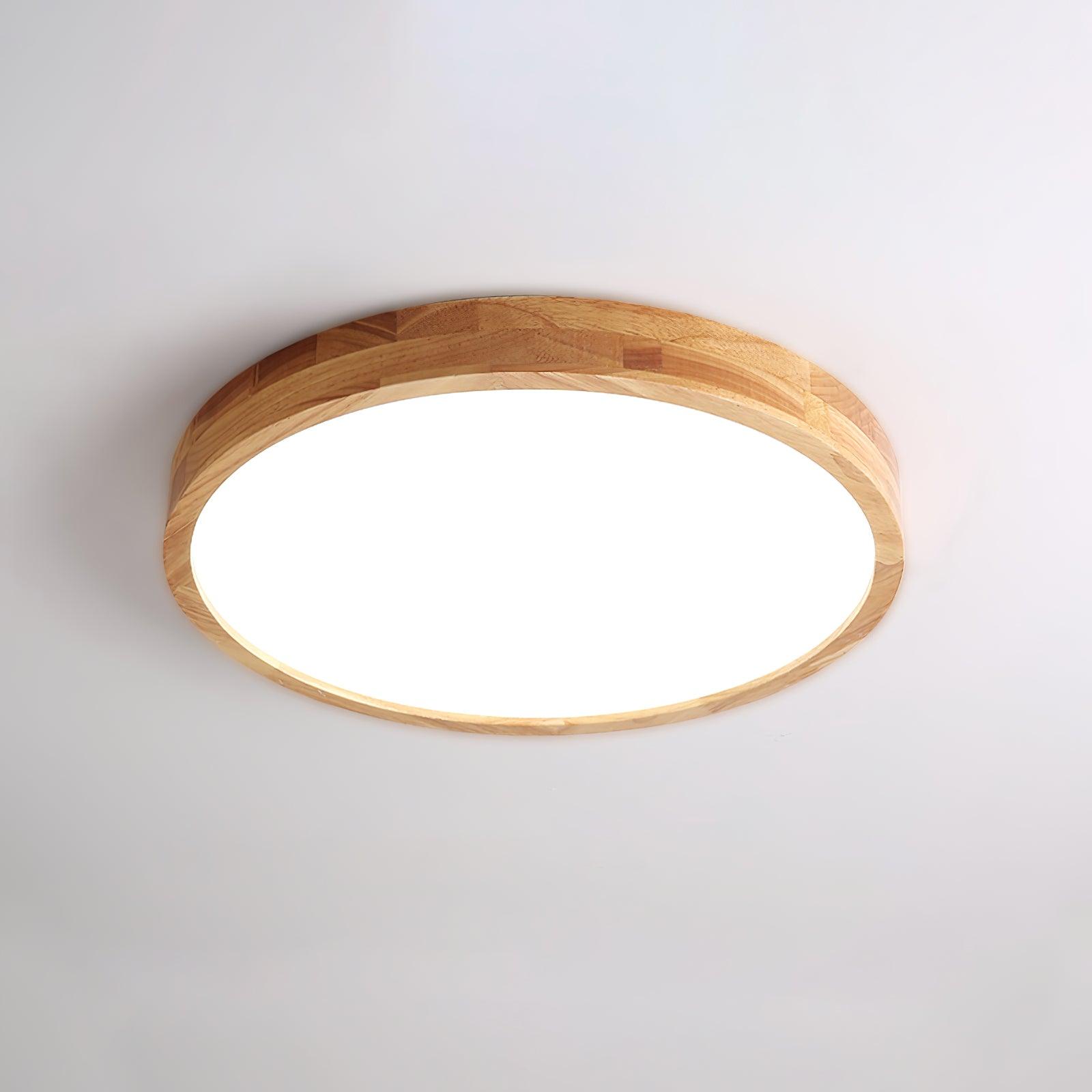 Moderne Scandinavische Ronde Houten LED Plafondlamp 1-Licht