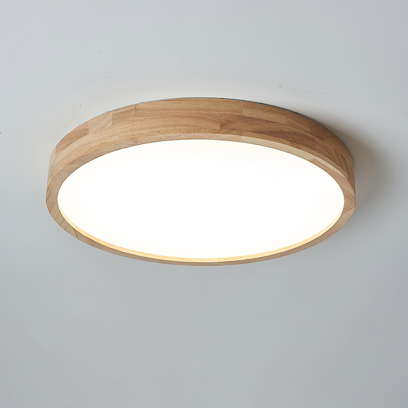 Moderne Scandinavische Ronde Houten LED Plafondlamp 1-Licht