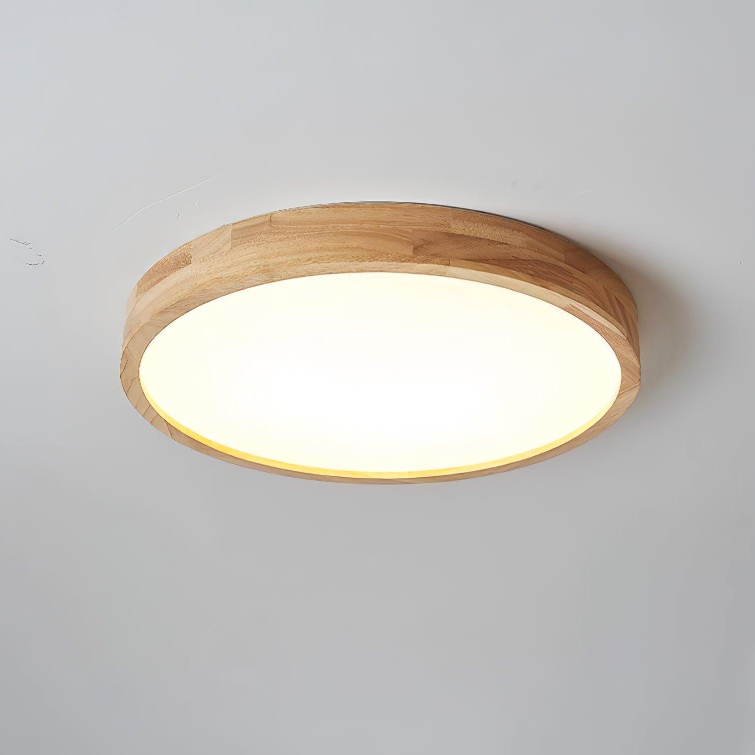 Moderne Scandinavische Ronde Houten LED Plafondlamp 1-Licht