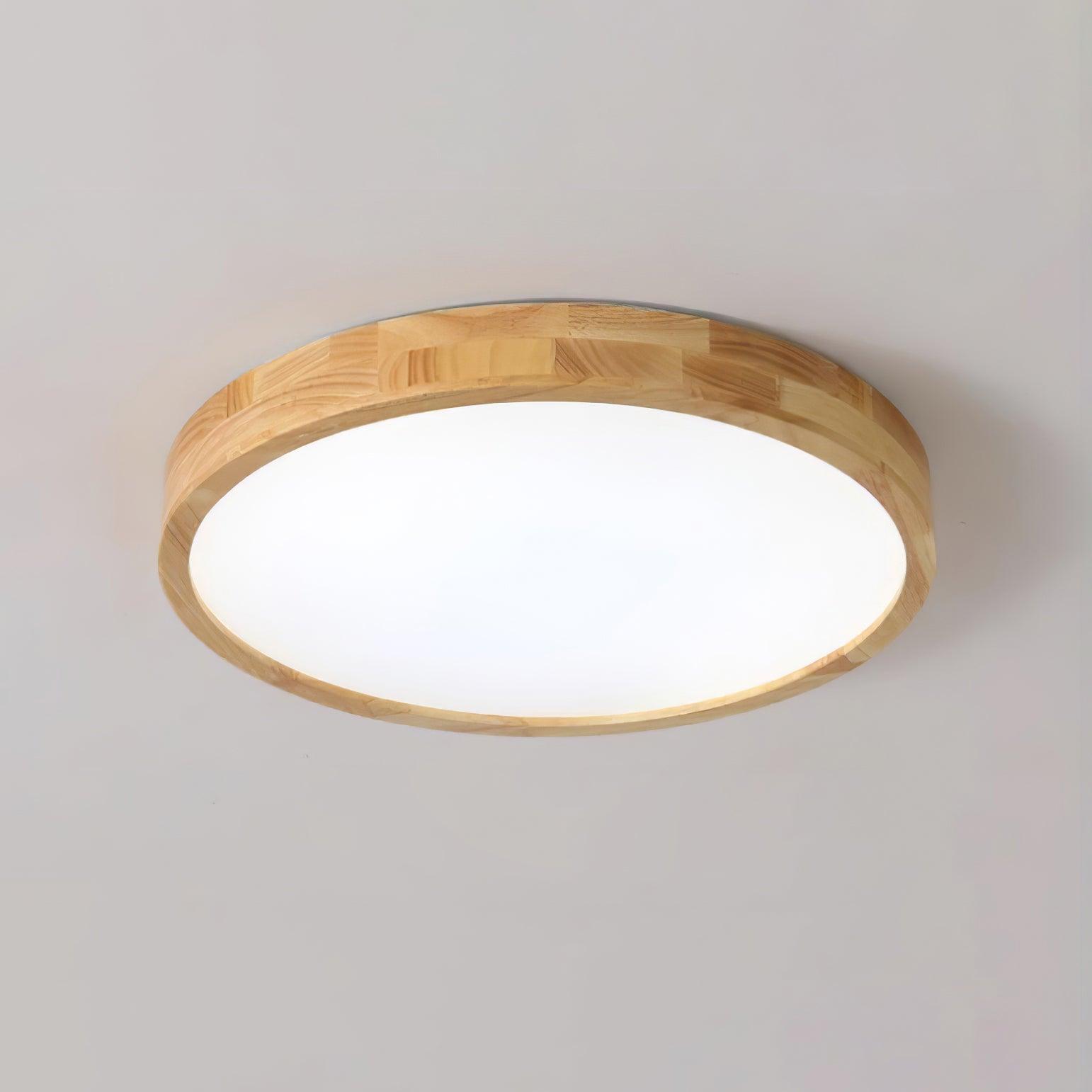 Moderne Scandinavische Ronde Houten LED Plafondlamp 1-Licht