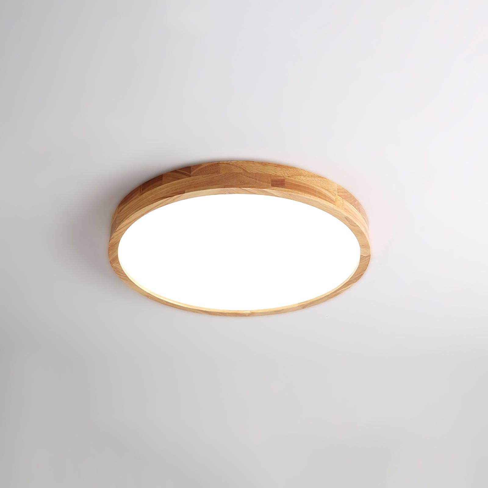 Moderne Scandinavische Ronde Houten LED Plafondlamp 1-Licht