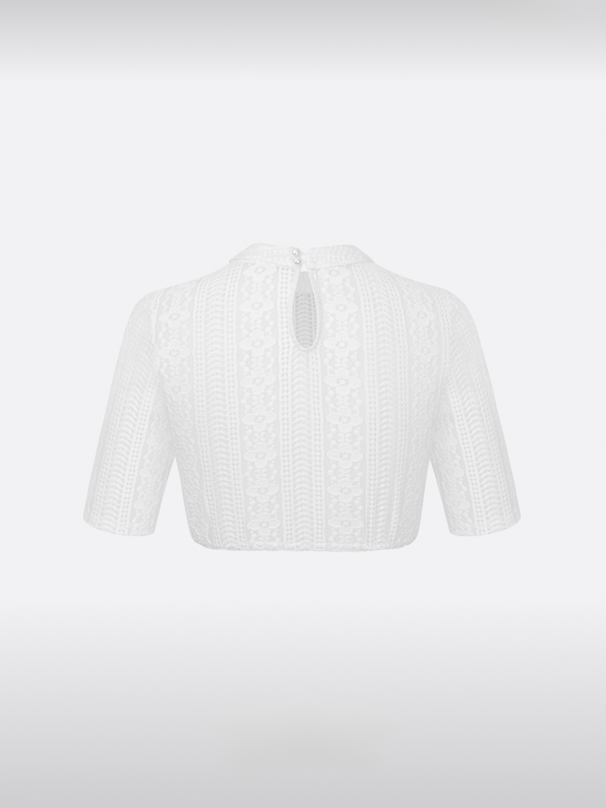 Witte Halve Mouw Bloemmotief Dirndlblouse