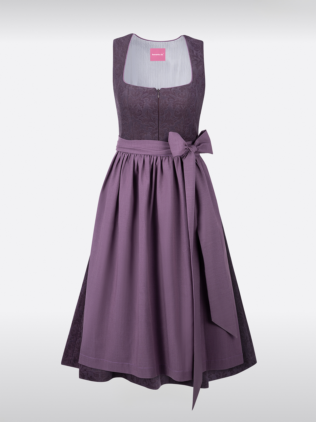 Lila Dirndl met Rechte Uitsnede Patroon