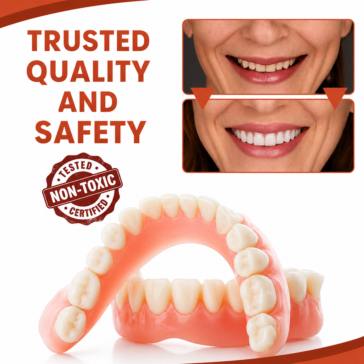 Tandprothese | Zacht Siliconen Kussen | Antislip Zit zonder Drukpunten | SecureSmile