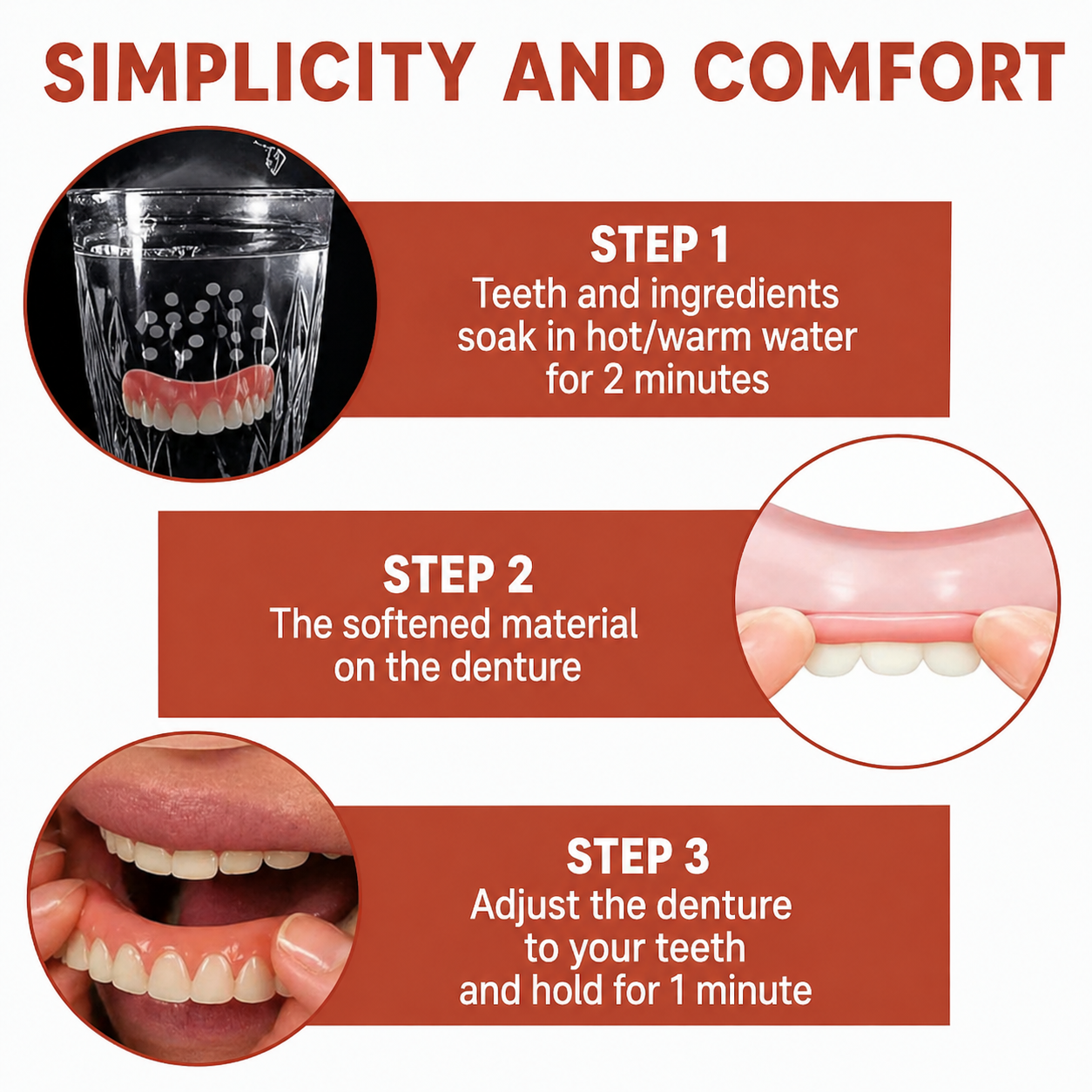 Tandprothese | Zacht Siliconen Kussen | Antislip Zit zonder Drukpunten | SecureSmile