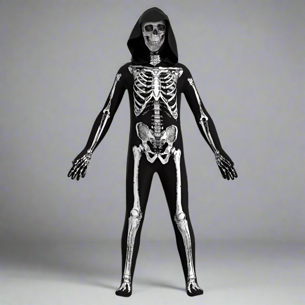Zombie Skedel Jumpsuit Kinderen Halloween Kostuum