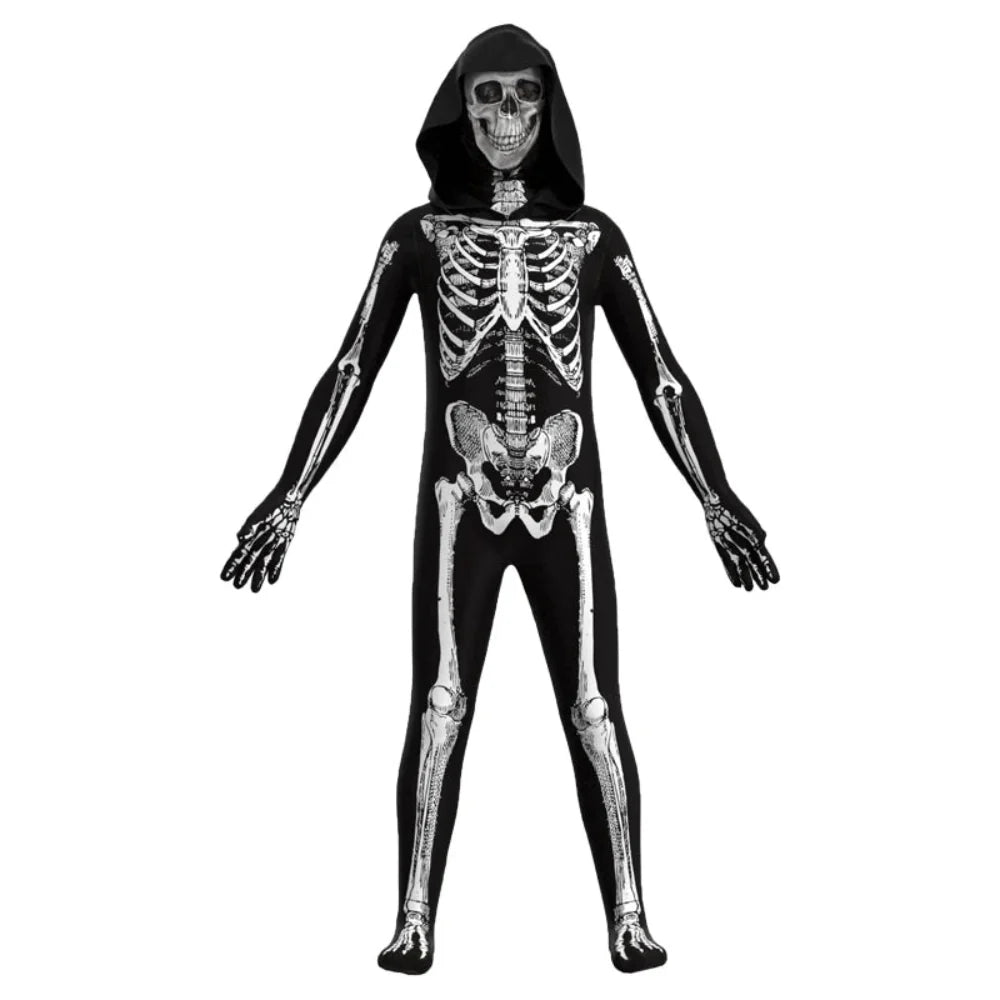 Zombie Skedel Jumpsuit Kinderen Halloween Kostuum