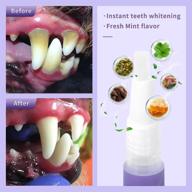 FreshPaws Tandenpoetsgel voor huisdieren | Tandsteen- en vlekkenverwijderaar voor een gezondere lach