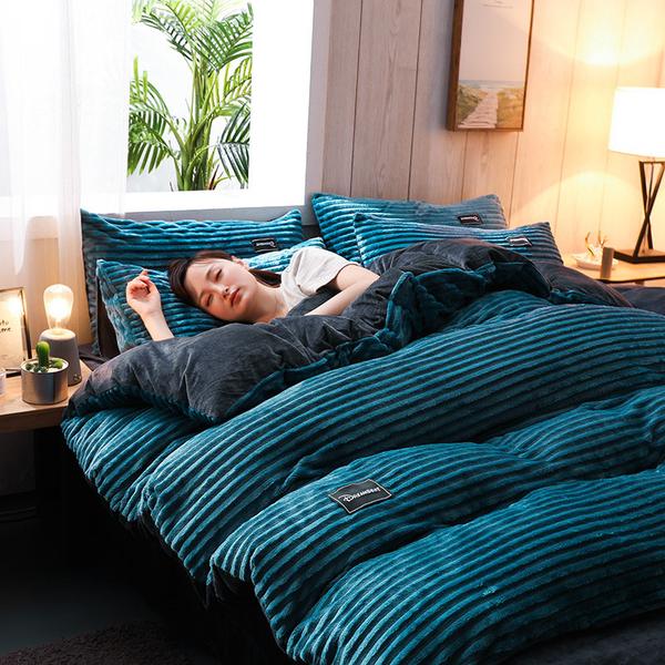 Dikke Corduroy Velvet Bedset
