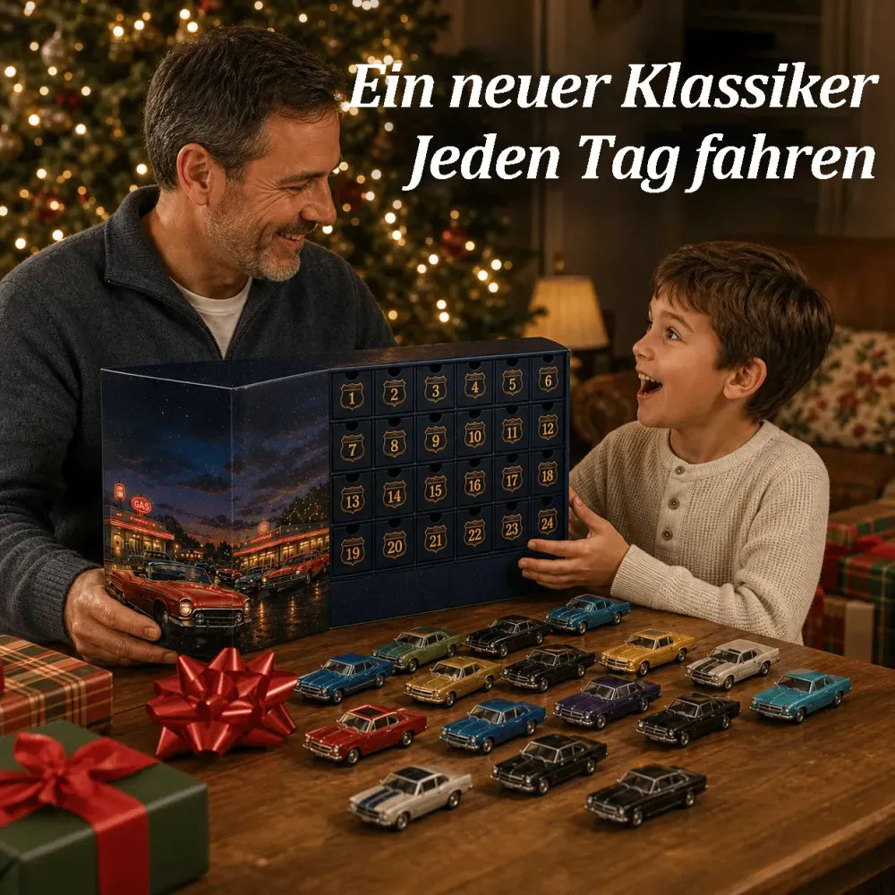 😍🚗 Adventskalender „24 Dagen Klassieke Amerikaanse Auto's“ – 24 Oldtimer-verzamelobjecten voor autoliefhebbers
