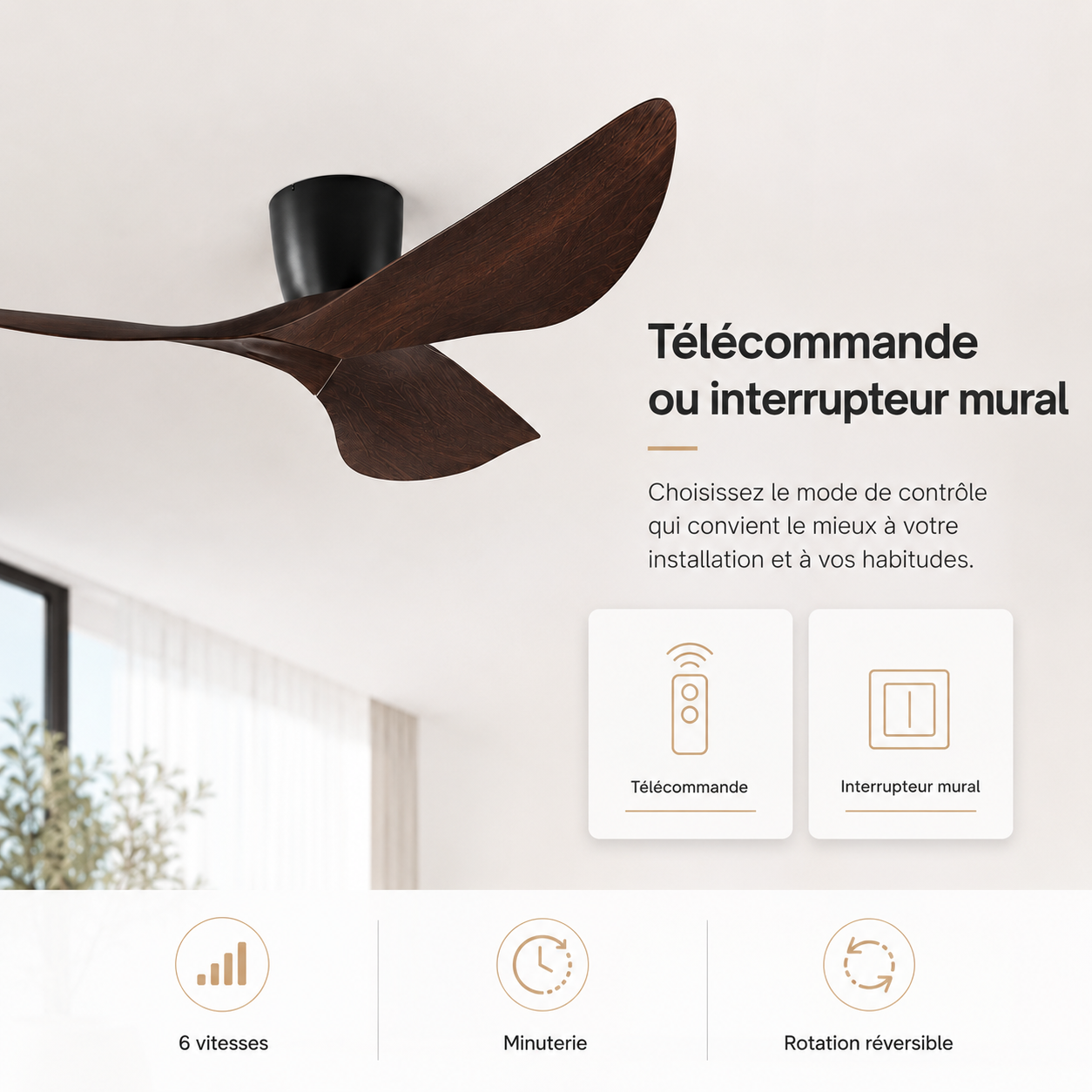 Nelvarn – Minimalistische Plafondventilator met Bladen