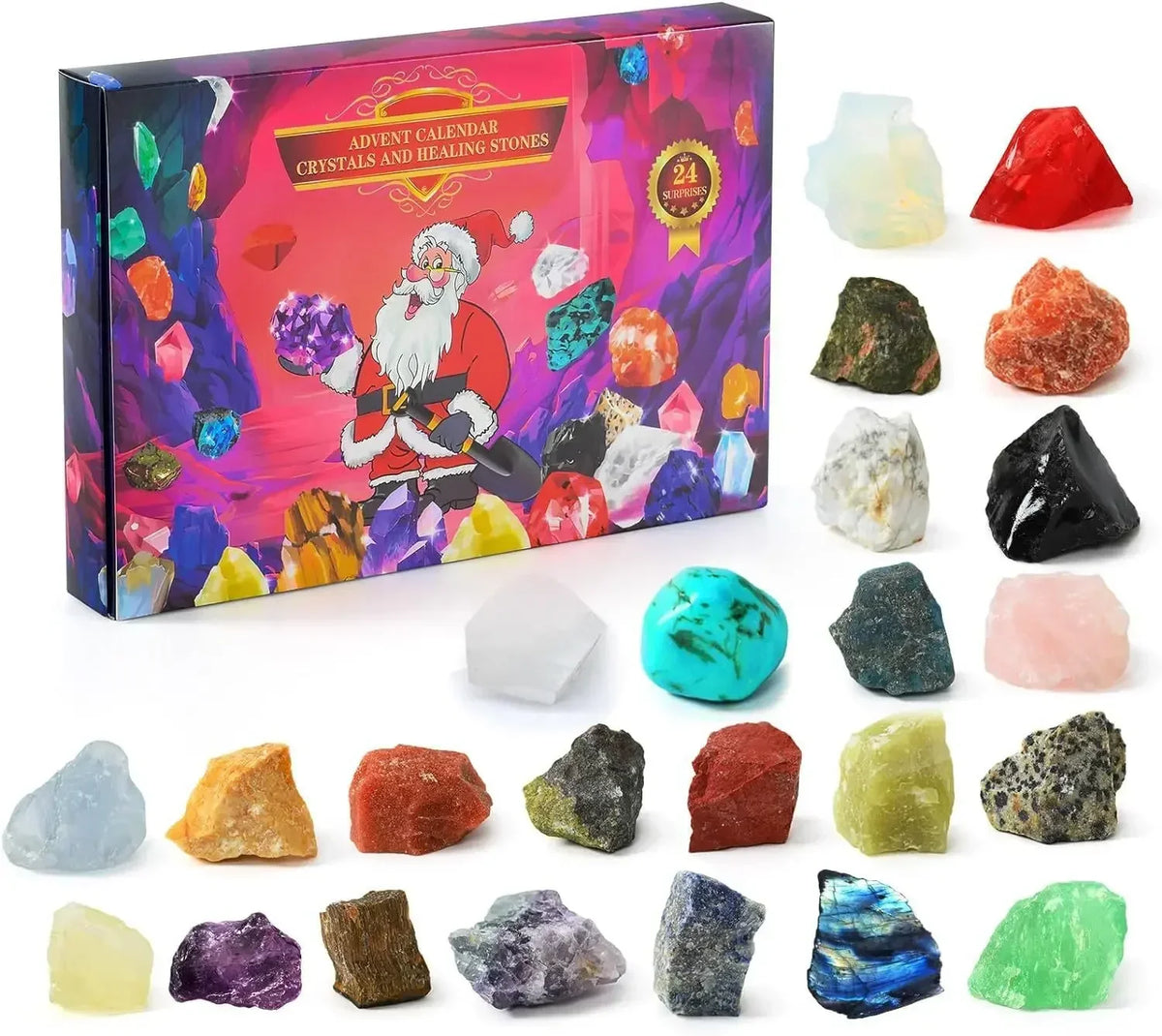 Edelstenen Adventskalender voor Kinderen – 24 Echte Edelstenen