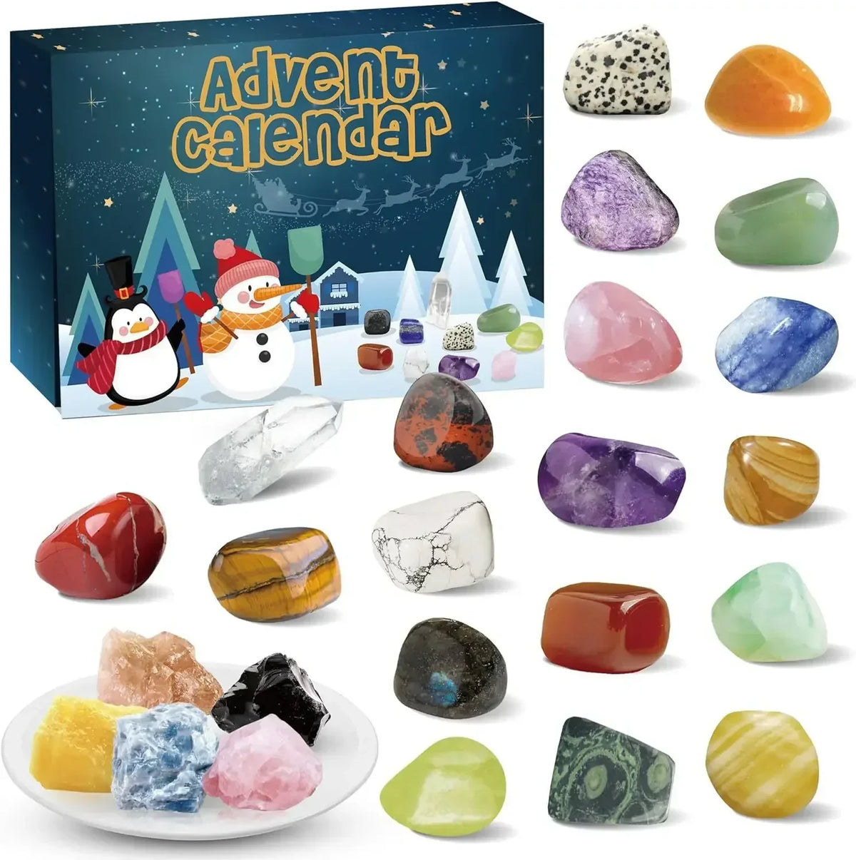 Edelstenen Adventskalender voor Kinderen – 24 Echte Edelstenen