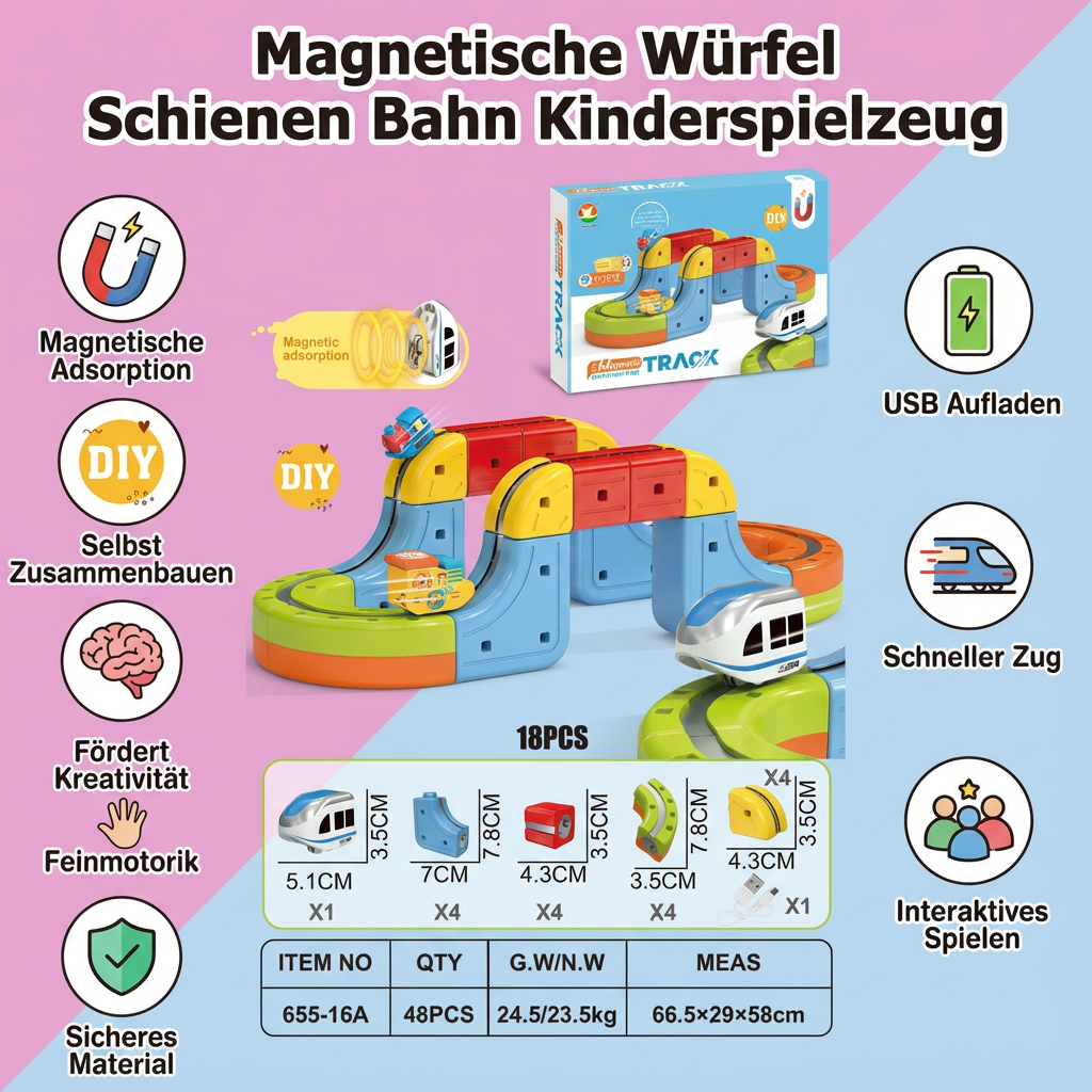 Magnetische Kubustreinset Kinderspeelgoed