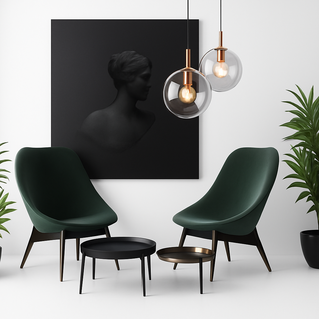 Wandlamp met hangende glazen bol
