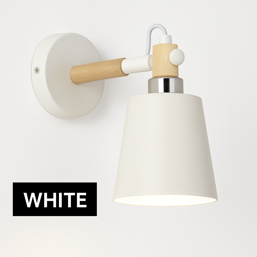 Wandlamp LED van hout en metaal in Nordic-stijl