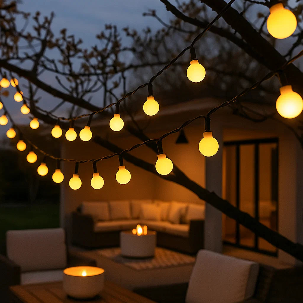 Zonne-energie Aangedreven Lichtketting Voor Buiten