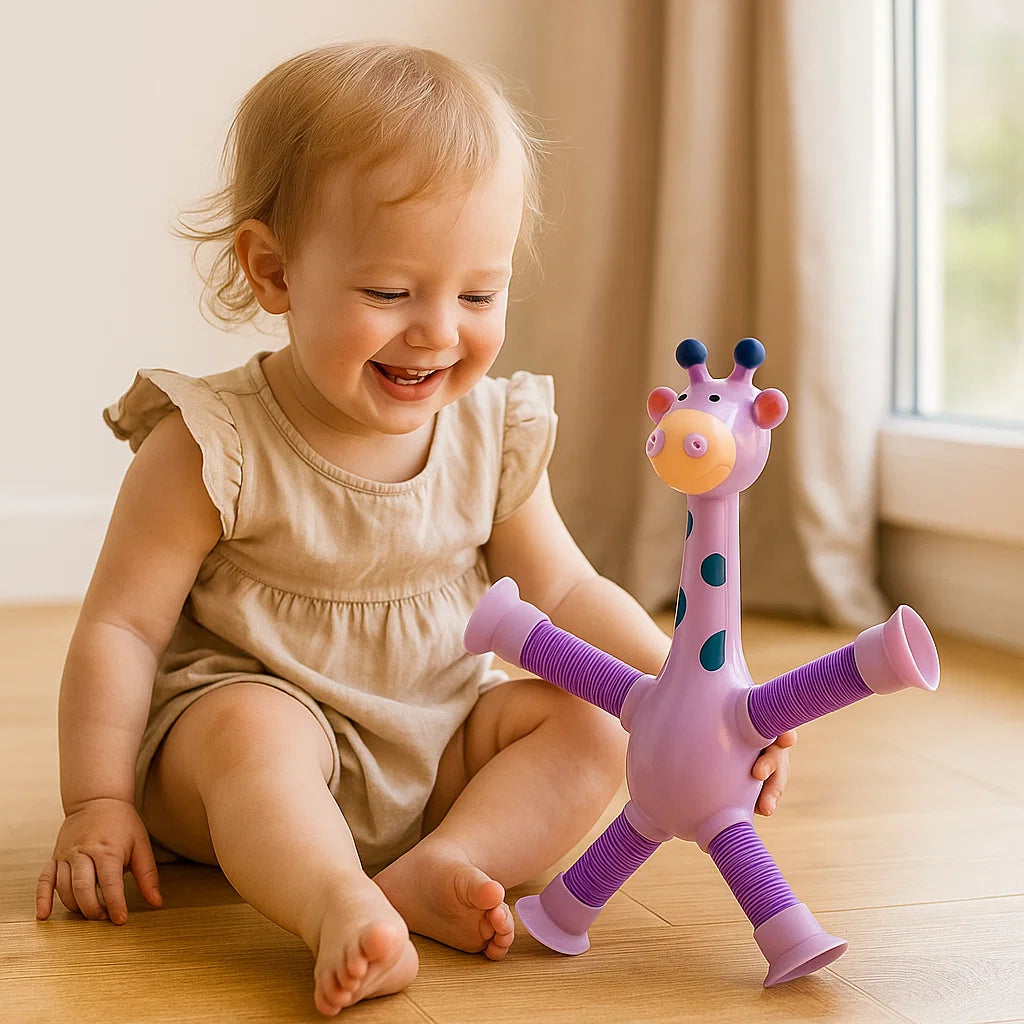 Sensorische Zuignap Giraffe Baby Speelgoed