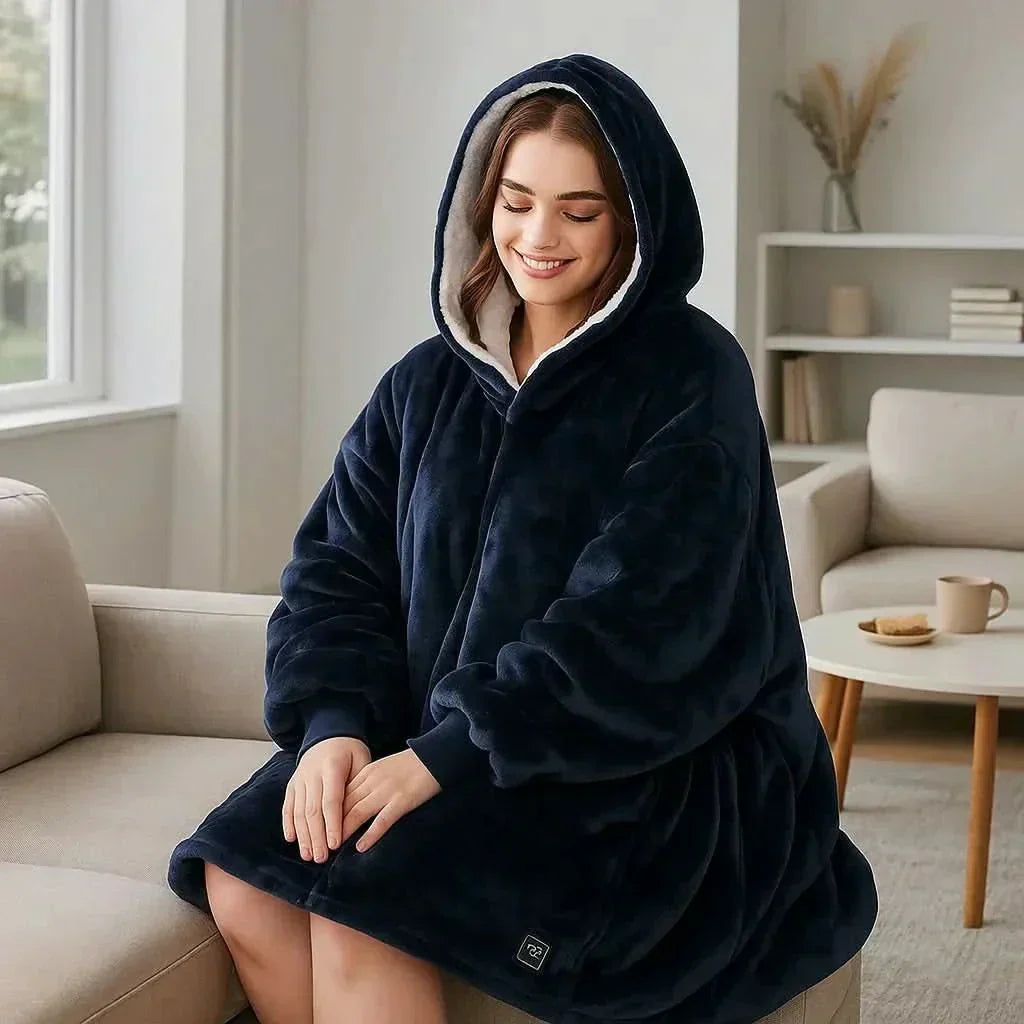 USB Verwarmde Hoodie Deken – Zachte Elektrische Draagdeken voor Gezellig Thuiscomfort