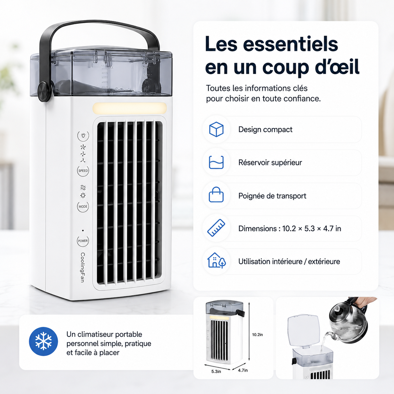 Persoonlijke draagbare airconditioner