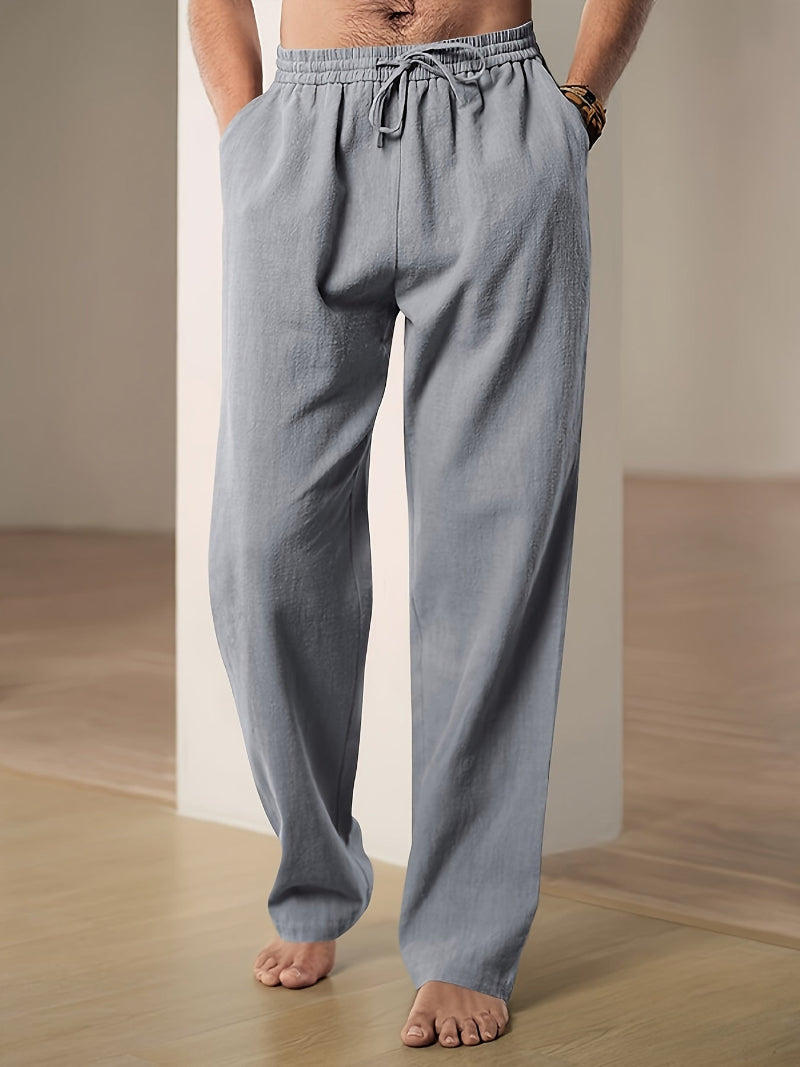 Casual Broek met Elastische Taille voor Mannen met Trekkoord | Ideaal voor Reizen en Dagelijkse Activiteiten