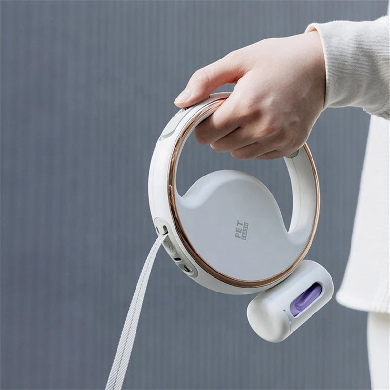 Automatische Hondenlijn LumoLeash | Met LED-licht & ergonomische grip | Terugtrekmechanisme | Voor kleine & middelgrote honden