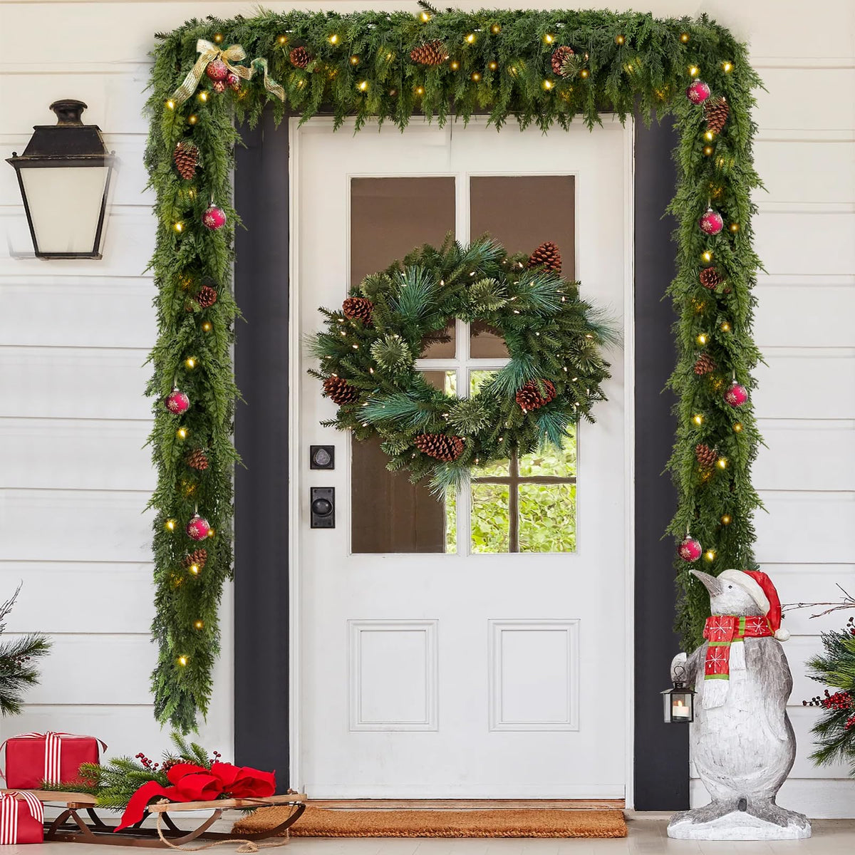 Kerstguirlande met Warmwitte LED-verlichting – Realistische Dennentakken