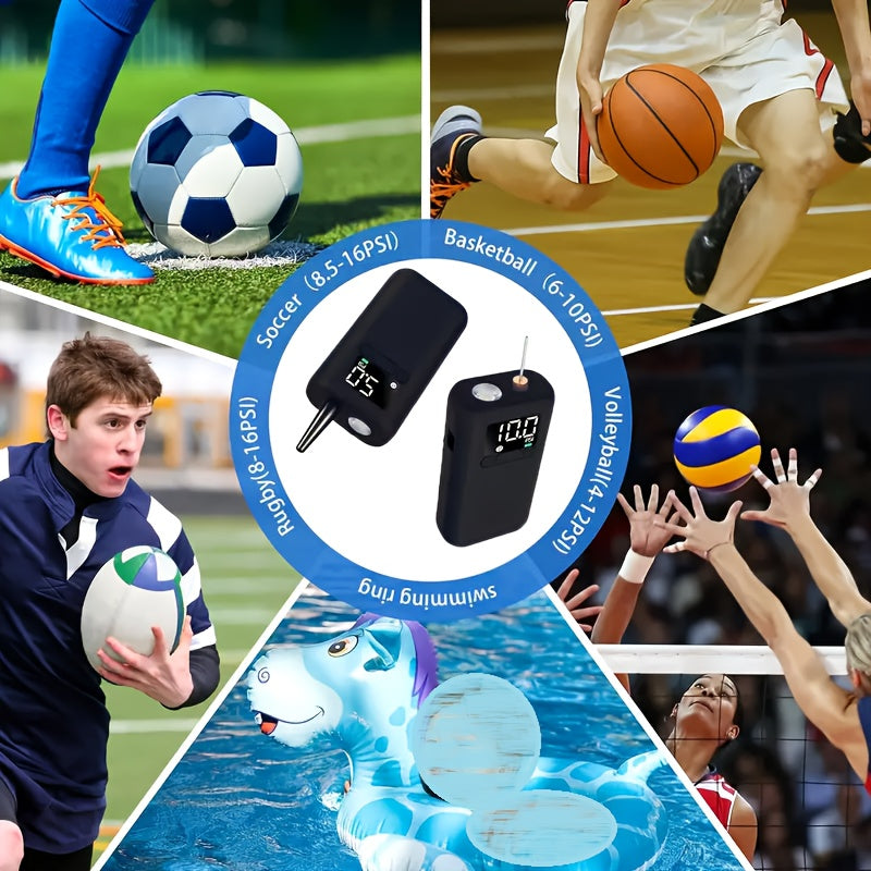 Automatische Elektrische Ballenpomp met 20 PSI Capaciteit, LED Lamp voor Voetballen en Basketballen – Compacte en Draagbare Pomp