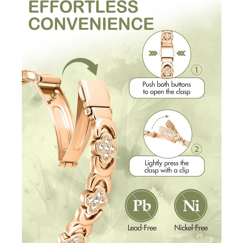GlamClover Infinity Klaver Koper Magnetische Armband met Versteller