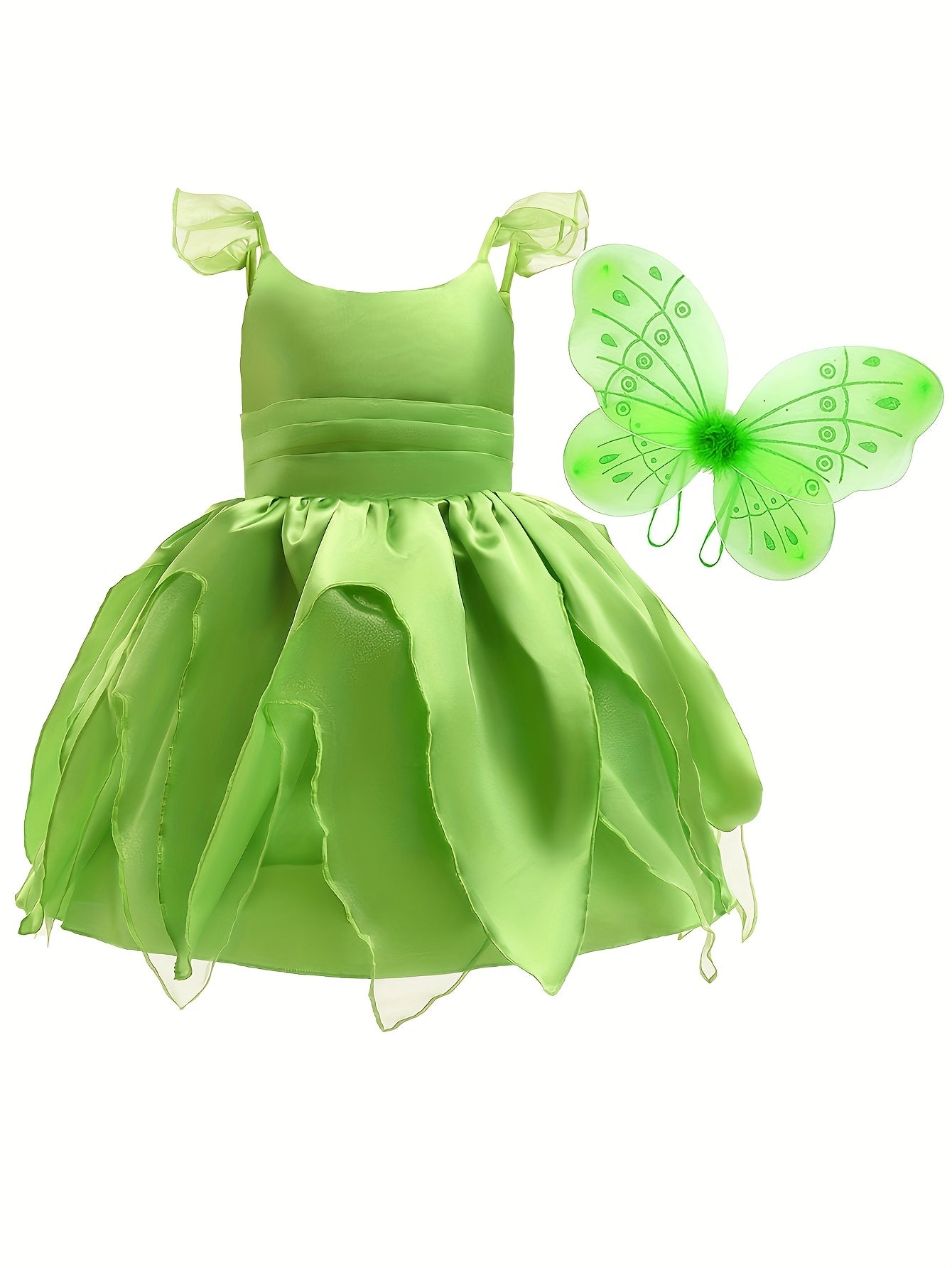 Meisjes Magische Fee Halloween Kostuum Jurk | Mouwloos met Vleugels