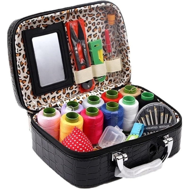 CraftVault Draagbare Naaikit in Faux Leren Tas