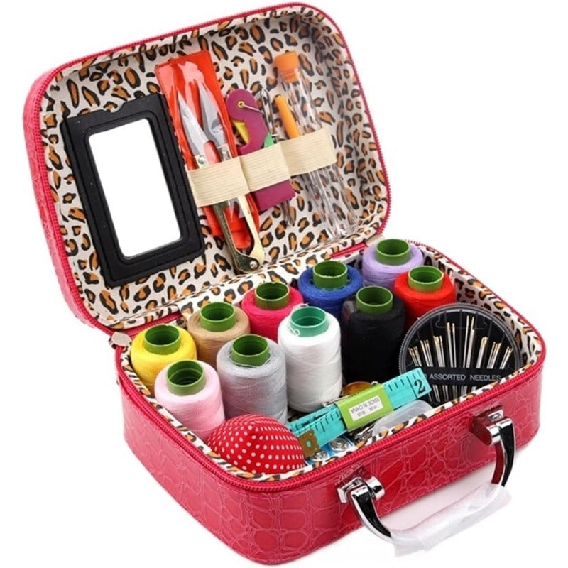 CraftVault Draagbare Naaikit in Faux Leren Tas