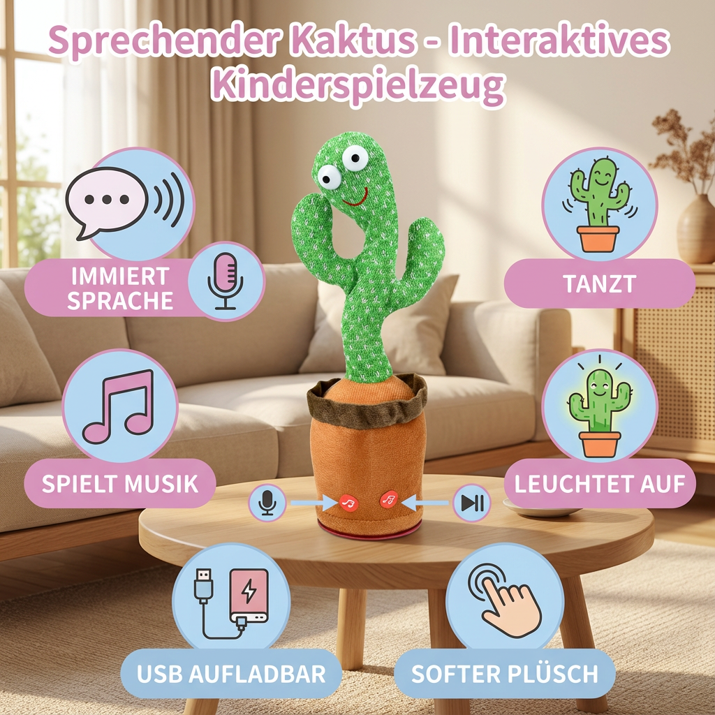 Sprekende Cactus - Interactief Speelgoed voor Kinderen