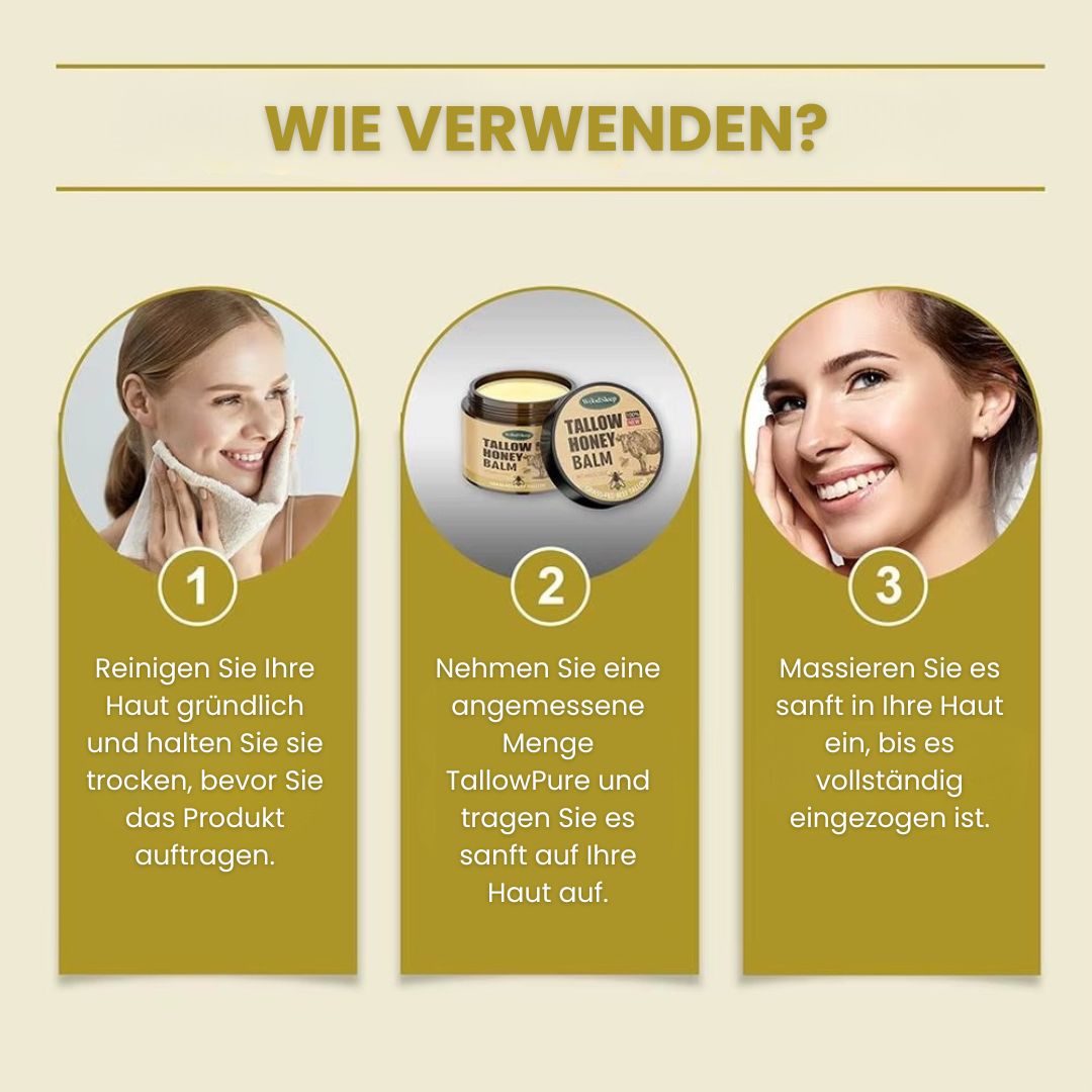 Rundvet Crème | Crème voor natuurlijke huidverzorging | Hydratatiecrème voor gezicht en lichaam | TallowPure