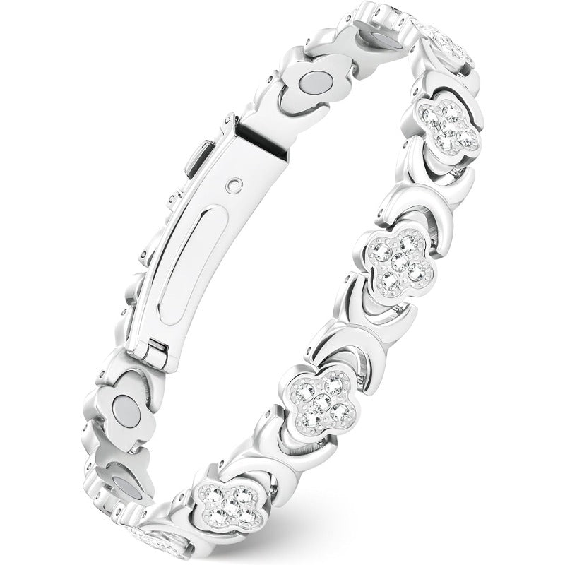 GlamClover Infinity Klaver Koper Magnetische Armband met Versteller